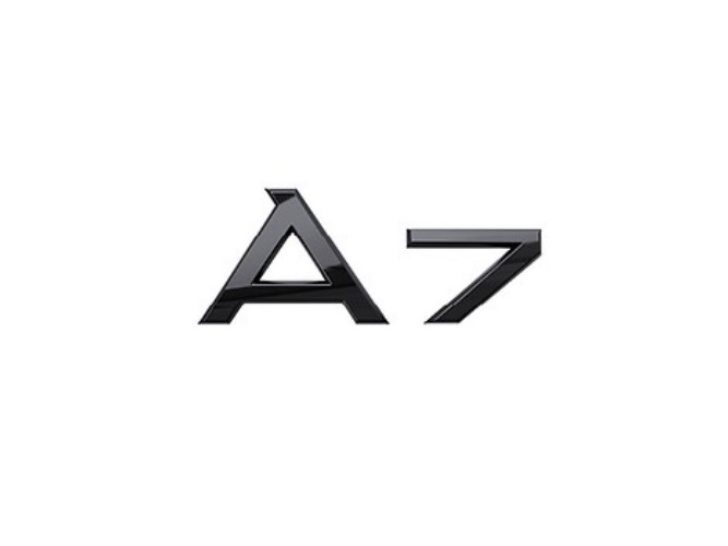 A7 logo i sort højglans til bagklap